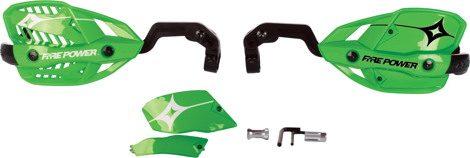 Fire Power 1 1/8" Closed Handguard Green for Offroad Motorcycles 2010-2023