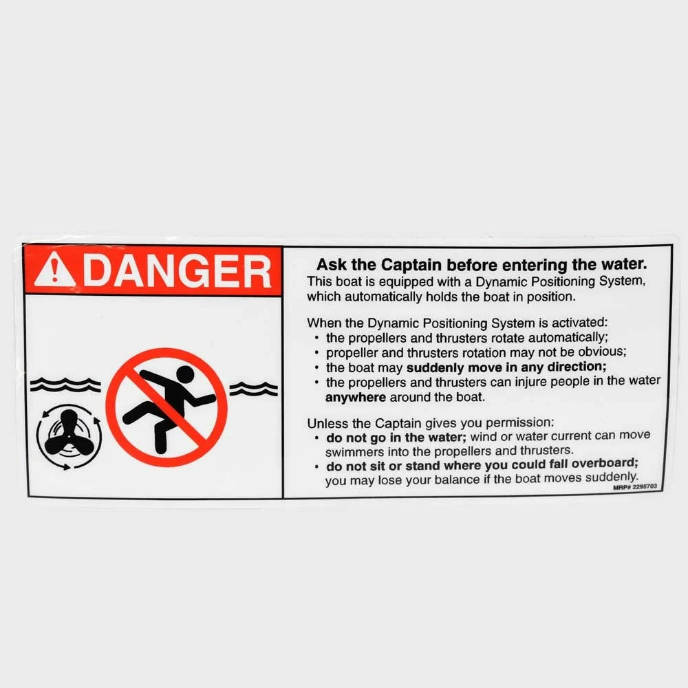Lund Boat Warning Decal Sticker 2295703 - Dynamic Positioning System