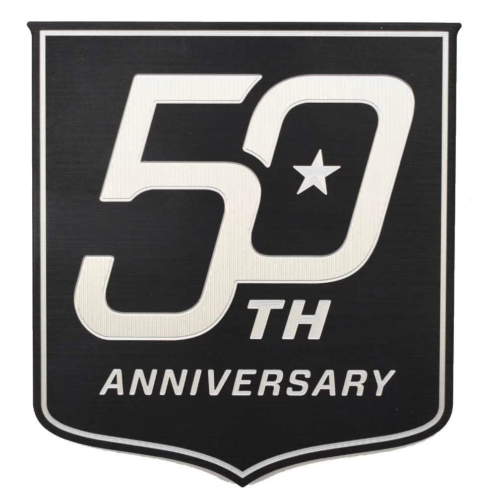 MasterCraft Boat Badge Plate Emblem 554236 - 50th Anniversary Aluminum Black