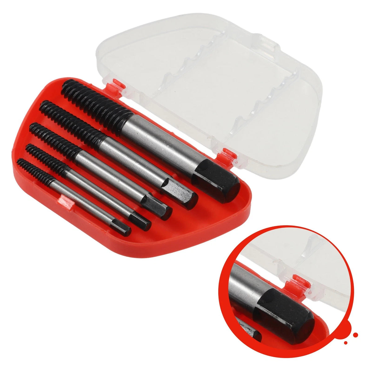 Coarse Thread Design 5Piece Extractor Set for Damaged Bolt & Nut Extraction