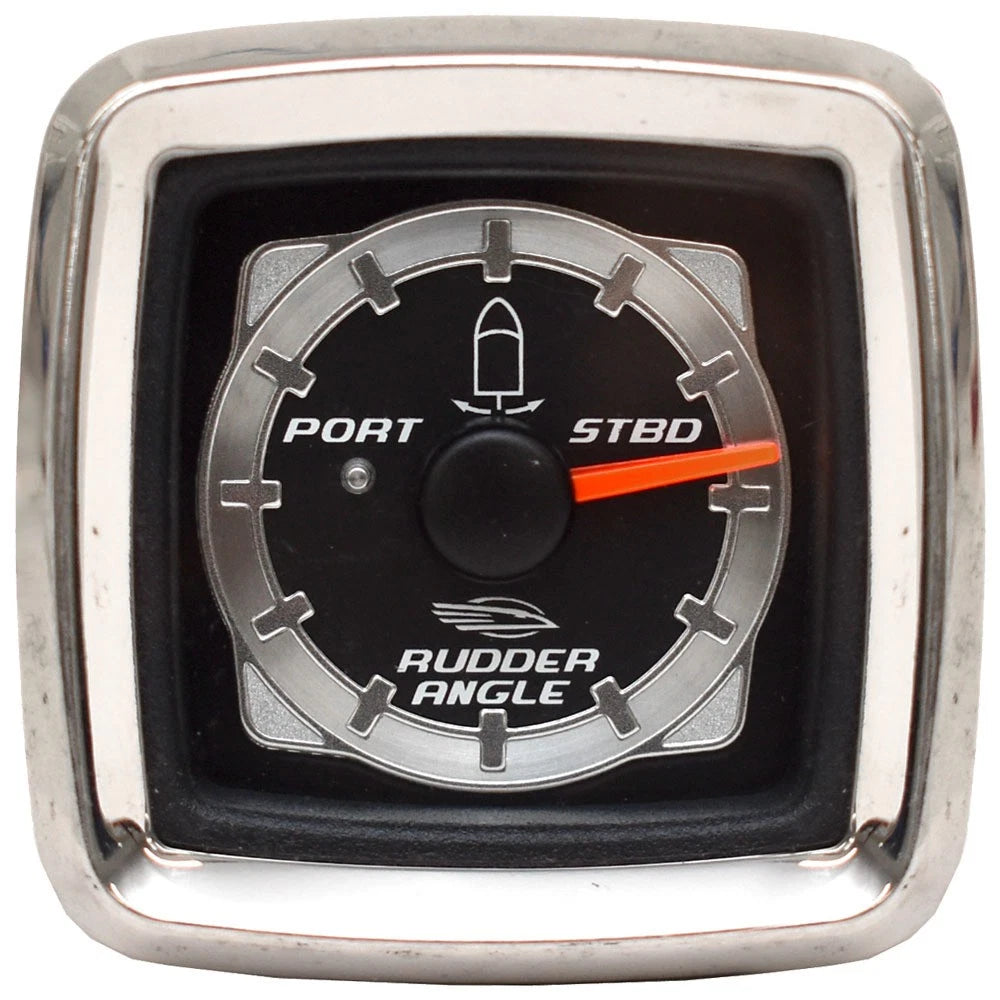 Chaparral Boat Rudder Angle Gauge 13.00054 - Silver Black Square