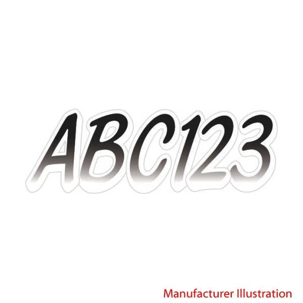 Stiffie Boat Alphanumeric Id Decal WL39-SS - Black 3 X 2 Inch Kit