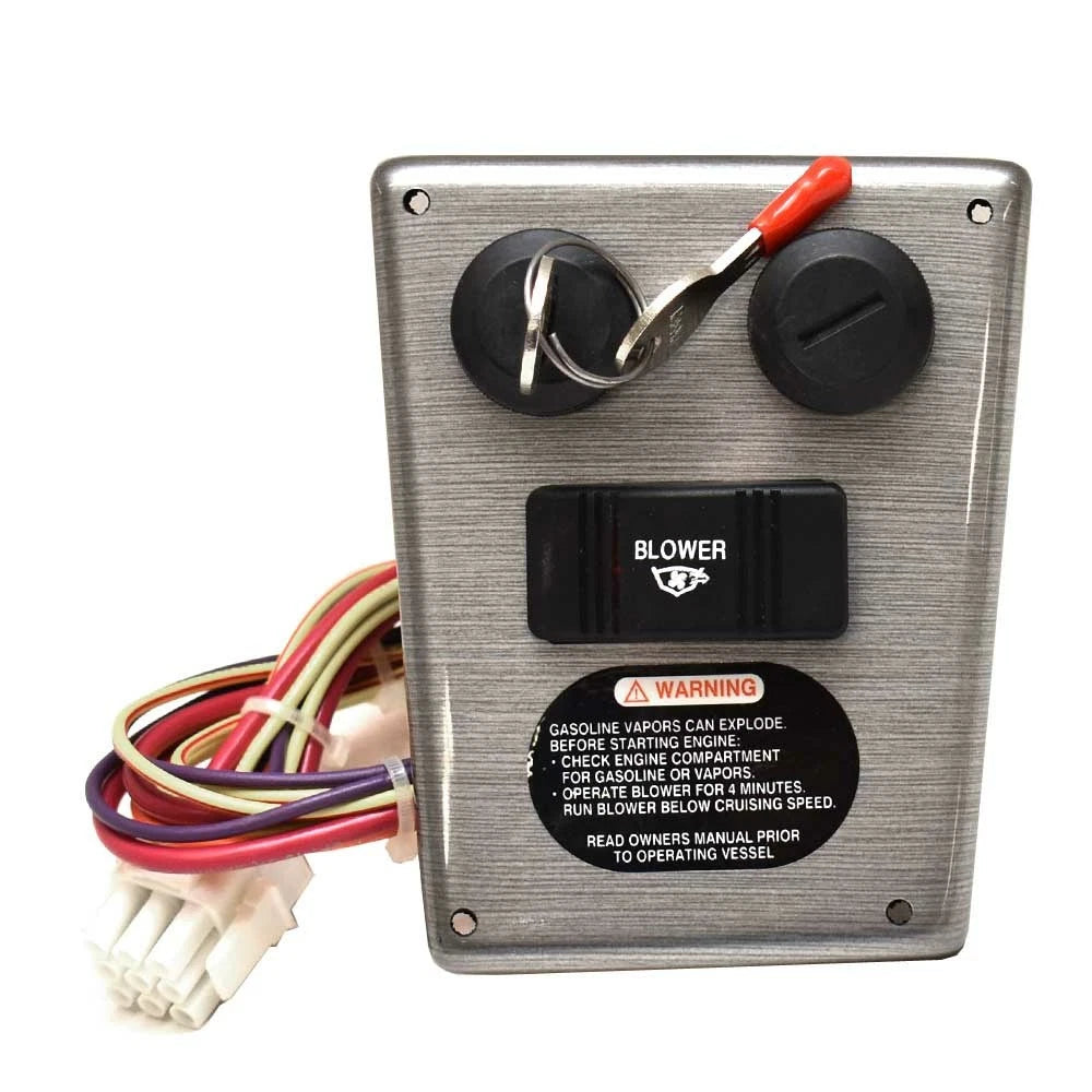 Larson Boat Dual Ignition Panel K-050-212 - 3 Position Silver Brushed