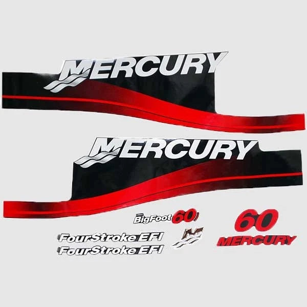 Mercury Boat Cowling Decals 37-883526A02 - FourStroke EFI 60 (kit)