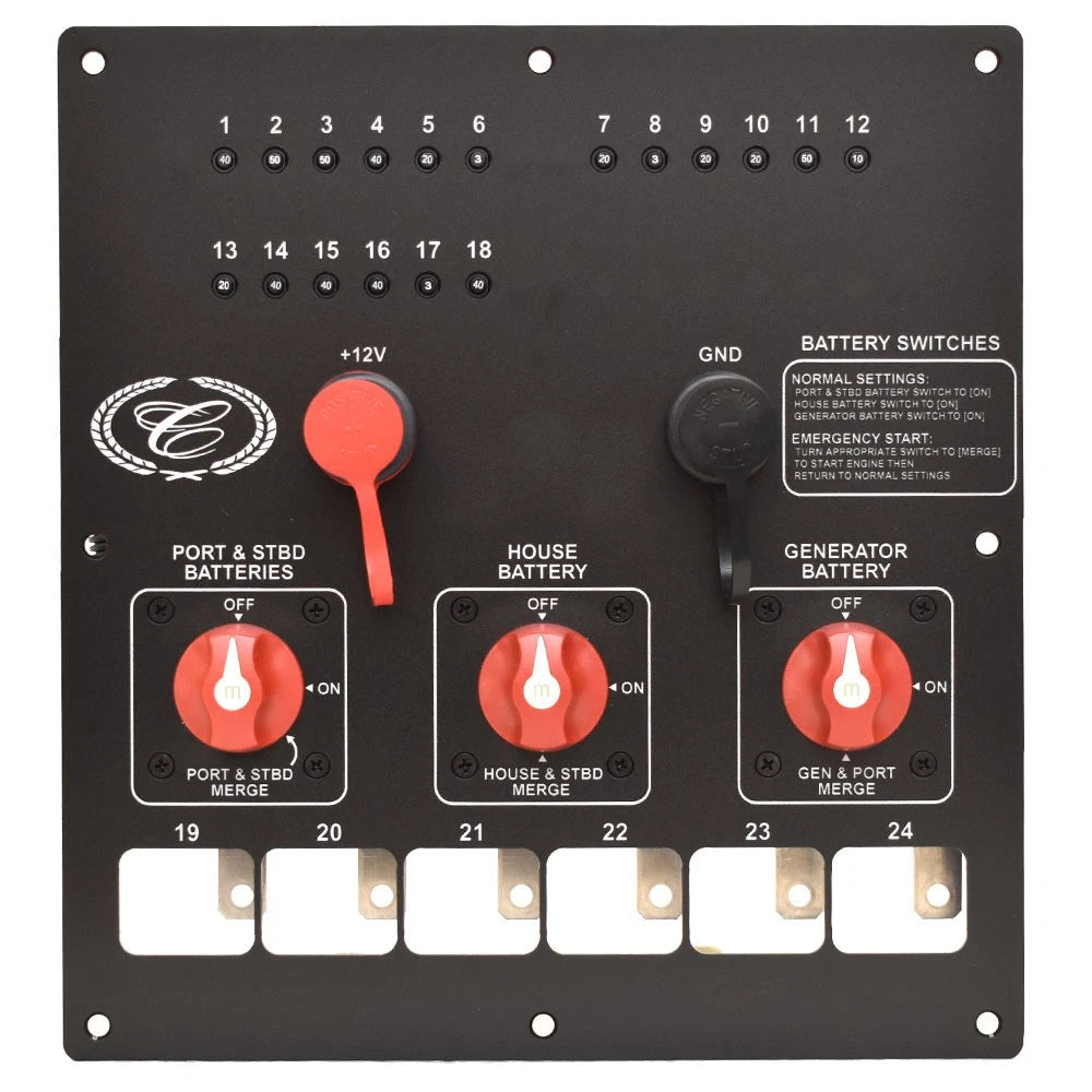 Cobalt Boat Electrical Panel 415934 - R35 Black Aluminum Spyder