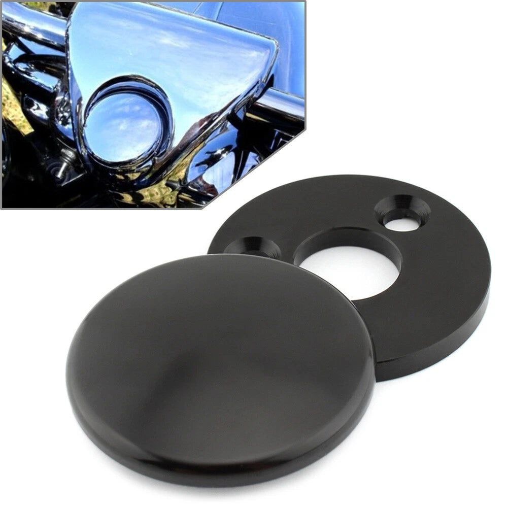 Motorcycle Fork Lock Cover Aluminum Alloy for Harley Road King 1994+ Black