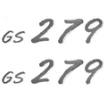 Glastron Boat Decal - Sticker GS 279 - 10 Inch Charcoal and Mirror (pair)