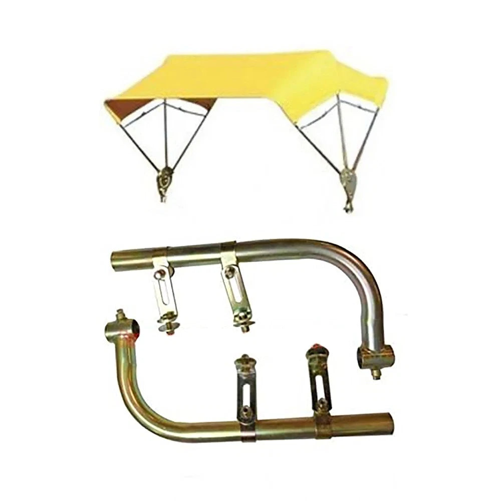 Yellow 3 Bow 48" Tractor Umbrella Buggy Top Complete with Fender Mounts JBT3