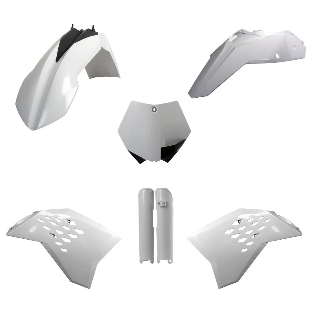 POLISPORT PLASTIC KIT + FORK GUARDS KTM SX/SX-F 2007, WHITE
