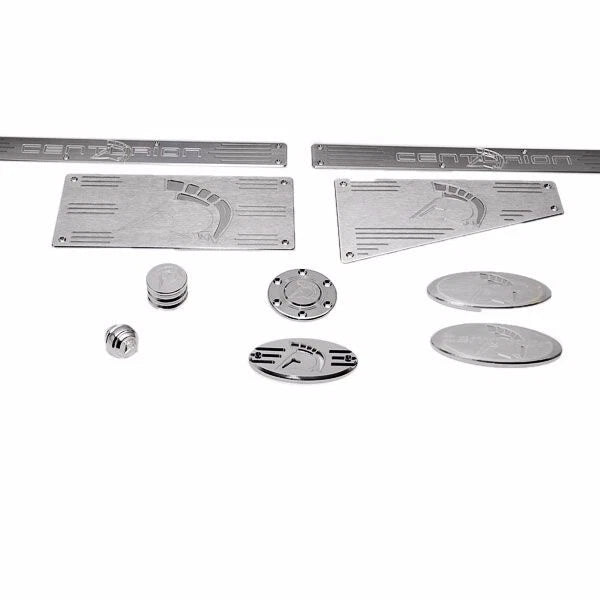Centurion Boat Logo Emblem Plates - Cyclone Stainless Steel (kit)