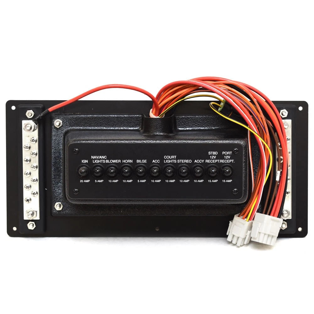 Boat Breaker Switch Panel - 14 1/4 X 6 1/2 Inch Black Plastic