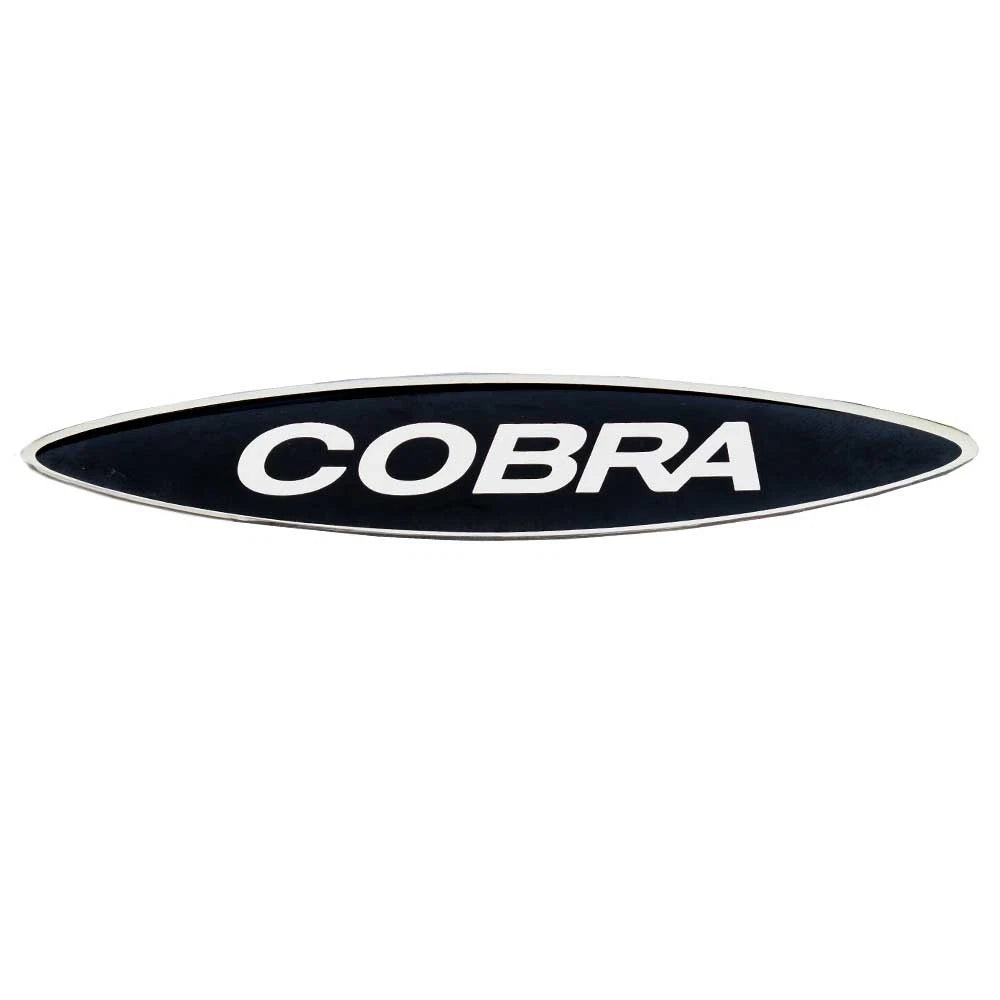 Cobra Boat Raised Decal - 6 1/2 X 1 1/4 Inch Black Silver