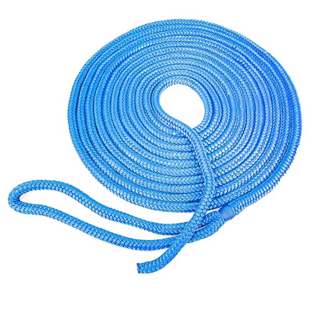 SeaGrace Boat Dock Line - Double Braided 3/8 Inch X 15 FT Blue