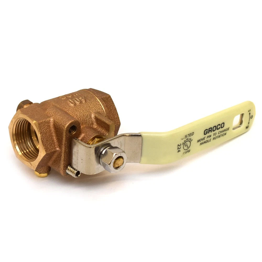 Groco Boat Inline Ball Valve IBV-750 - 3/4 NPT Bronze