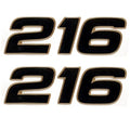 Mako Boat Raised Decals 138307 - 216 DC Black Stickers (pair)