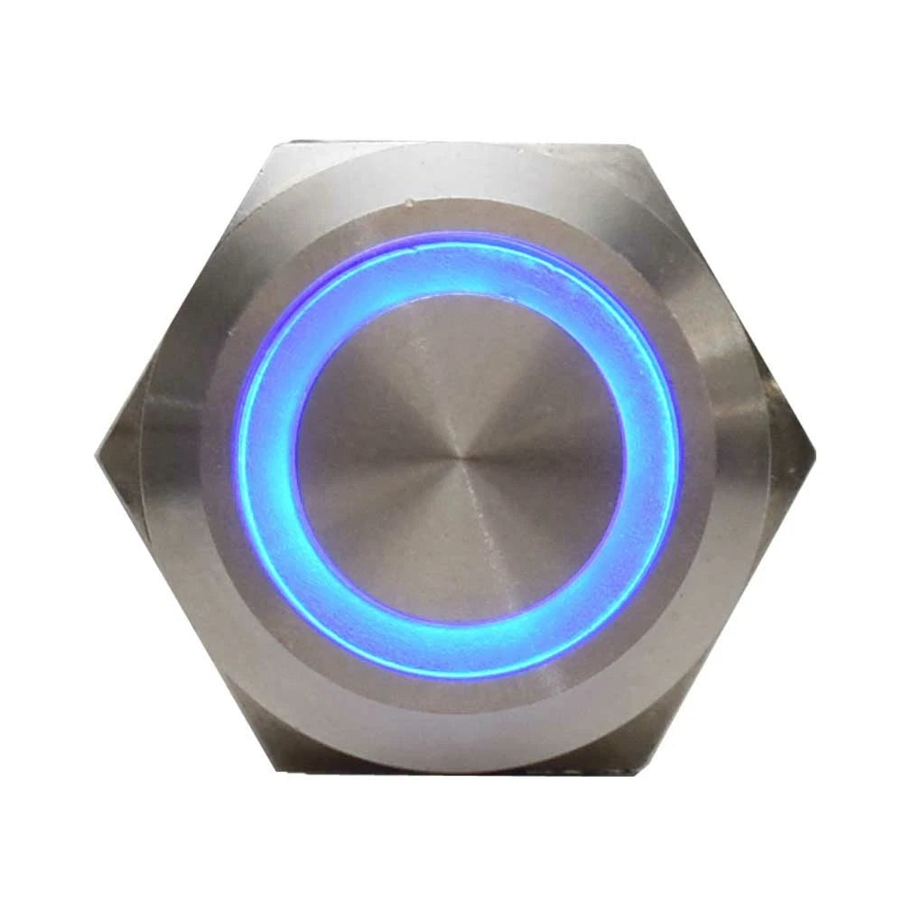 BEP Boat Push Button Switch - Montara ON/OFF Blue LED 12V 3/4 Inch