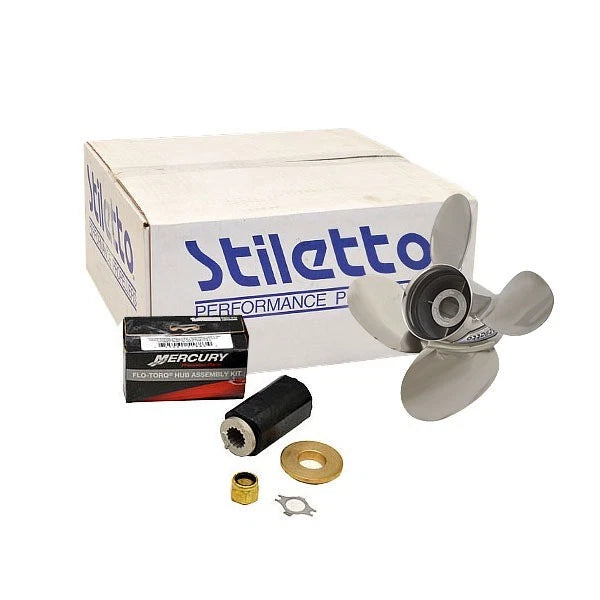 Stiletto Bay Pro III Boat Propeller E806421 - LH 14 1/4 X 21P SS