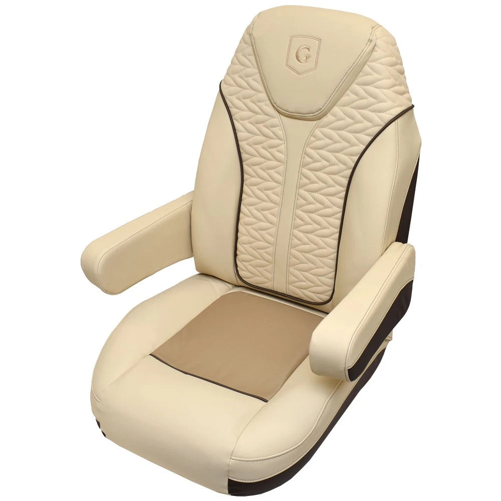 Godfrey Monaco Pontoon Boat Reclining Helm Seat 485967 - Quilted Tan
