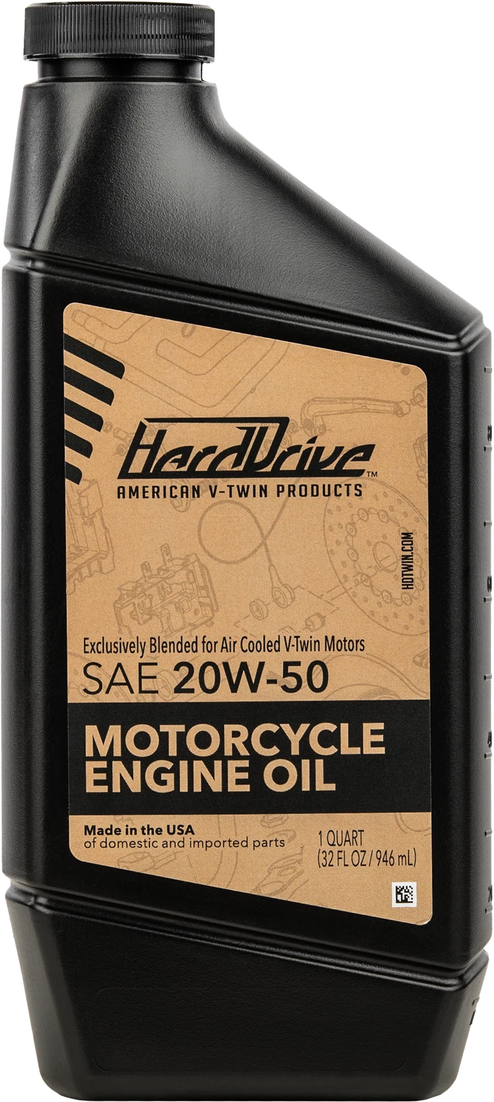 HARDDRIVE 20W50 V-Twin Engine Oil 1 Quart for Harley Davidson & Custom Bikes