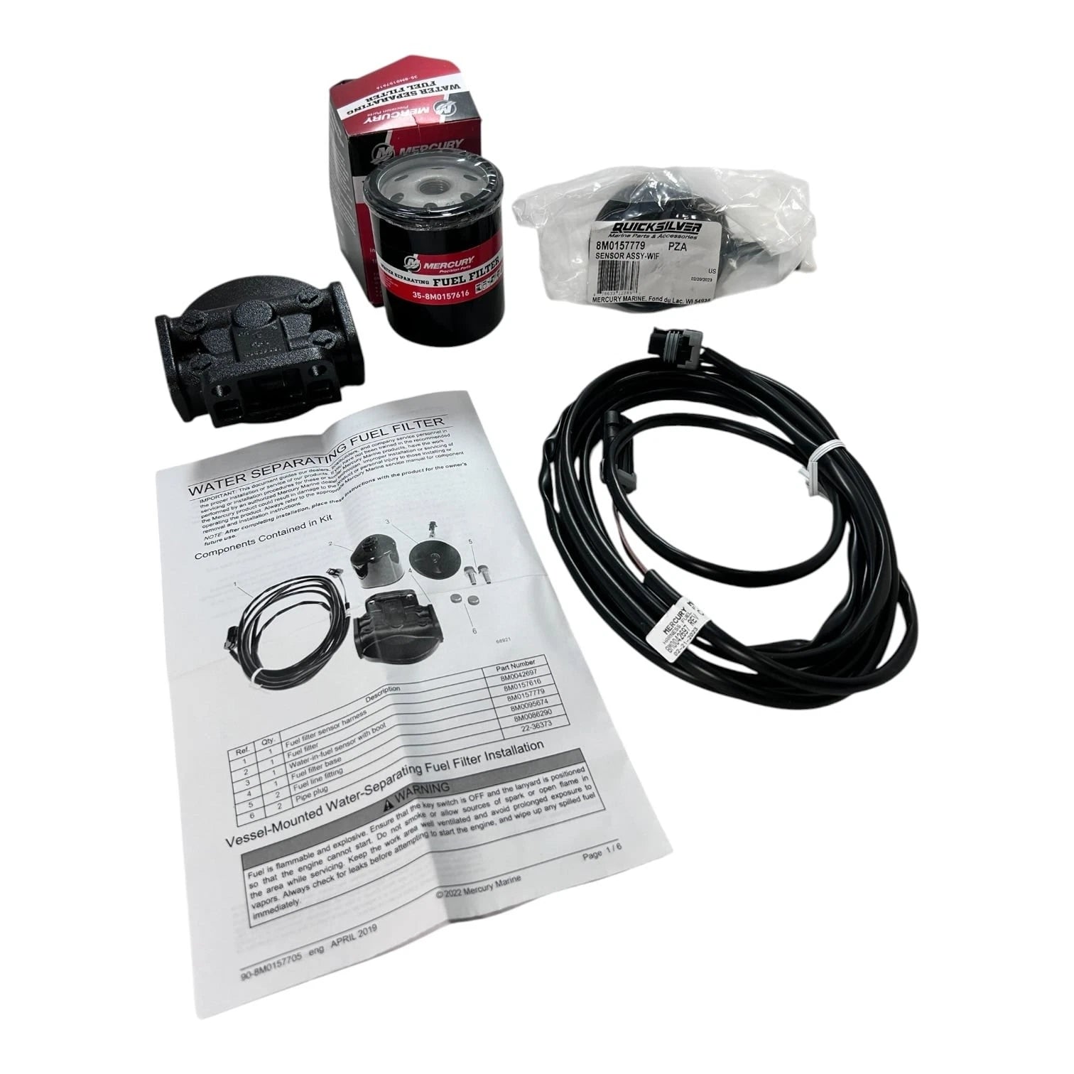 Mercury 8M0157707, Marine Fuel Filter - Water Separating Kit ( No Fittings )