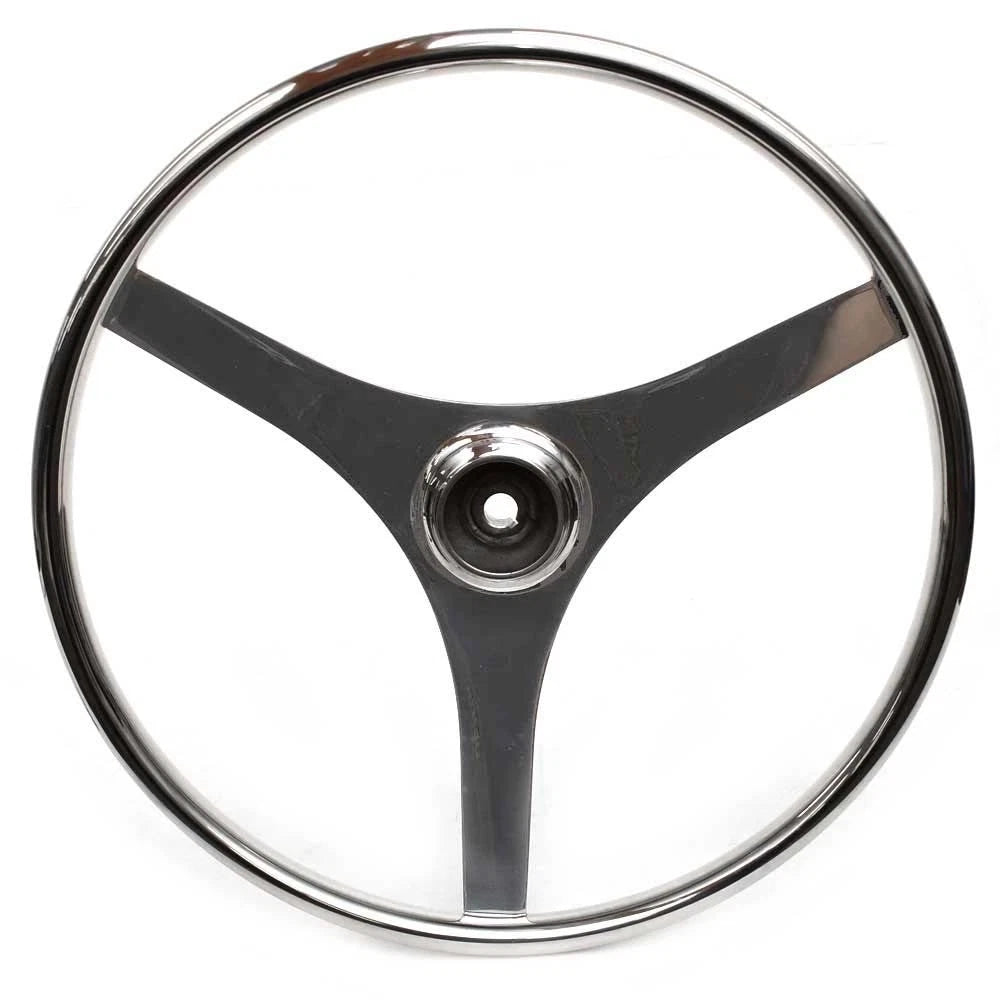 Stainless Boat Steering Wheel - 3 Spoke 18 Inch
