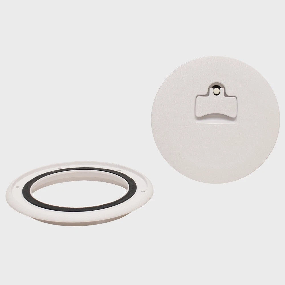 Jim Black Boat Access Deck Plate 587-6-02 - 6 Inch Arctic White