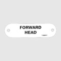Carver Boat Label Tag 7160917 - Forward Head White Plastic