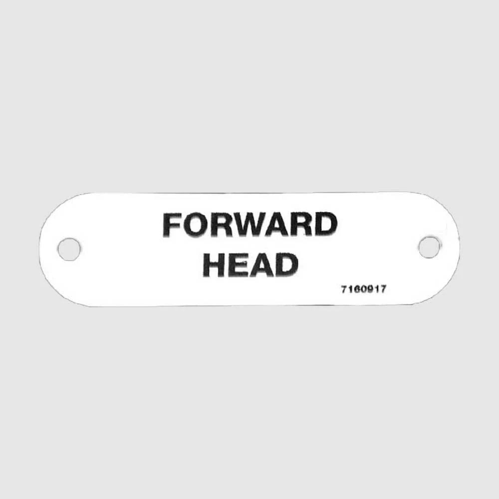 Carver Boat Label Tag 7160917 - Forward Head White Plastic