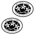 2Pcs Ultra Low EMISSION 3 Star DECALS STICKERS for SEADOO YAMAHA HONDA - White