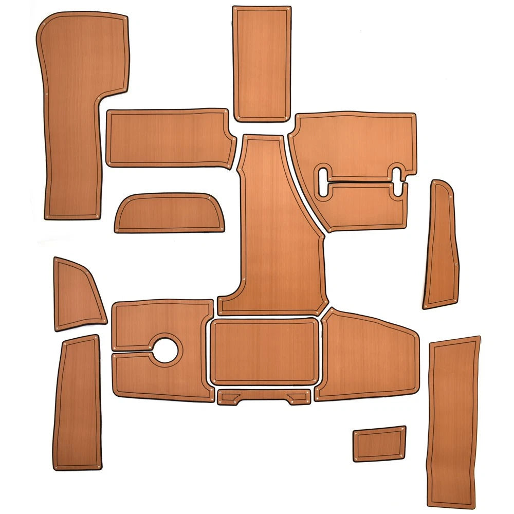 Cobalt 2017 R30 Boat Non-Skid Cockpit Mats 407953 - Snap-It Brown (kit)