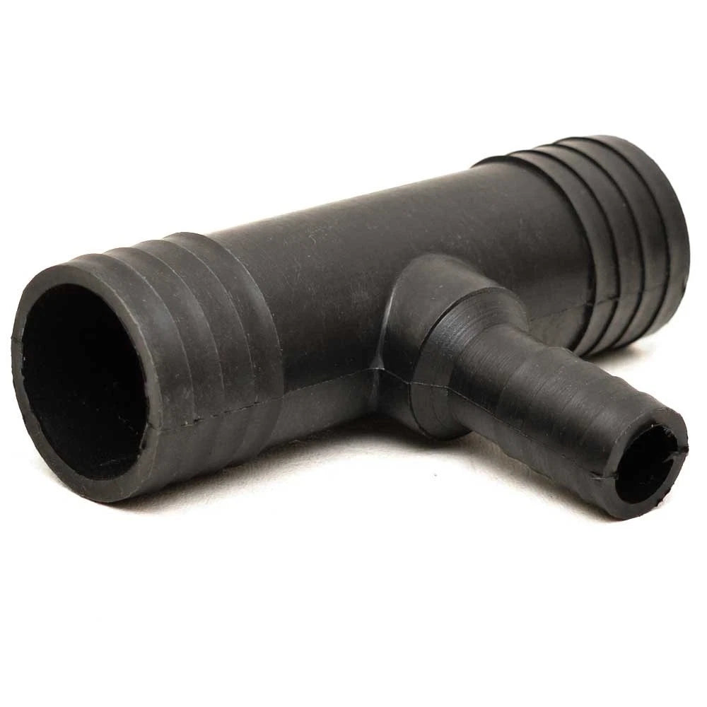 Tracker Marine Boat Tee Fitting 68443 - 1 1/2 Inch Barbed Black