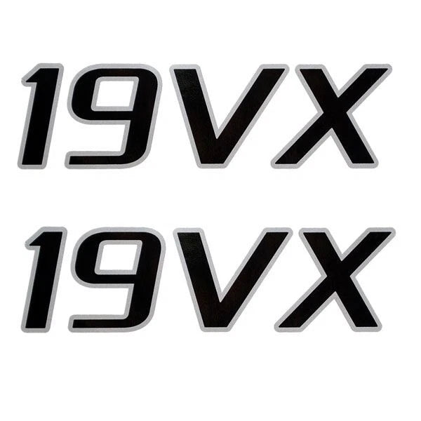 Kenner Boat Brand Decals 130107 - Black/Silver Stickers (pair)