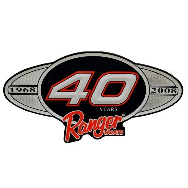 Ranger Boat Raised Decal 7604567 - 40 Year 5 1/2 X 3 Inch Black Silver