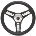 Gussi Boat Giazza Steering Wheel 2198317 - 13 3/4 Inch Black - Chrome