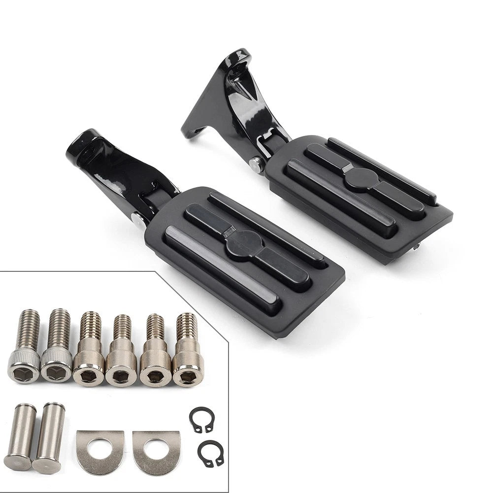 Black Rear Passenger Footpeg Bracket for Harley Electra Glide Road King 1993+