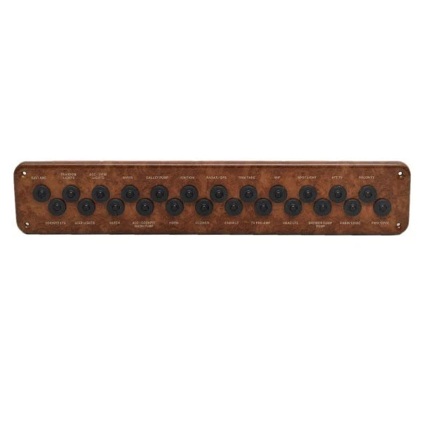Rinker 280 EC Boat Push Button Breaker Panel - Woodgrain