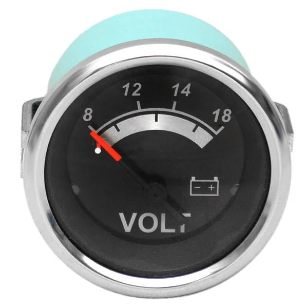 Teleflex Boat Volt Gauge 67019F - Sterling Silver - Black 2 Inch