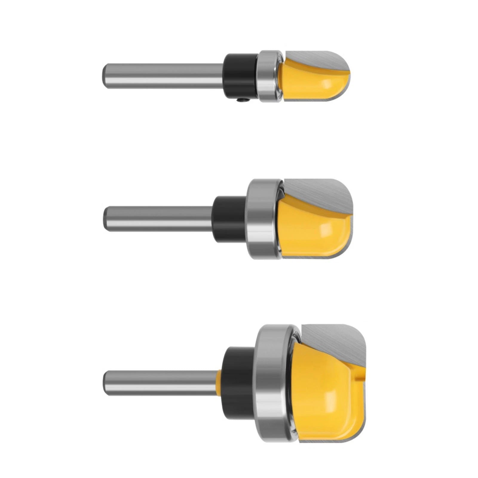 3pcs 1/4 Shank Bowl Tray Template Router Bit Tool Set Diameter Yellow