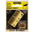 Stanley Boat Broad Hinges CD5302 - Brass 1 X 1 1/32 Inch (4Pc)