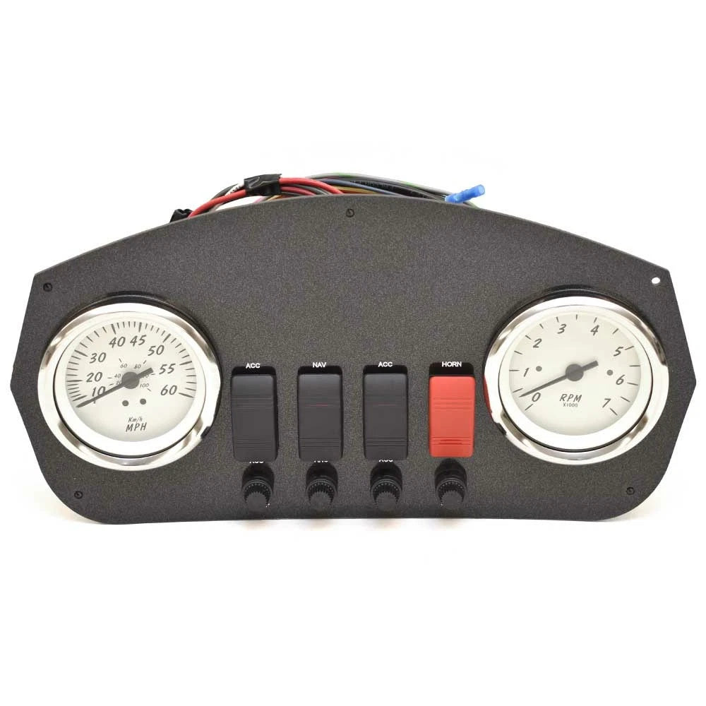 Lowe Boat Gauge Panel 2152196449 - 14 1/4 X 7 1/4 Inch Metallic Black