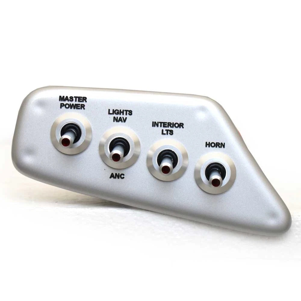 Lund Boat Toggle Switch Panel 2239732 - 6 X 2 5/8 Inch Silver Plastic