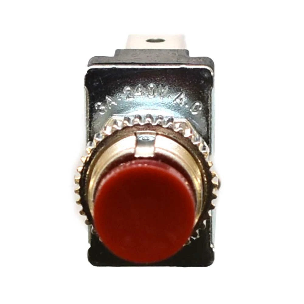 Boat Push Button Switch - Horn Panel Mount 6A 120V AC Silver Red