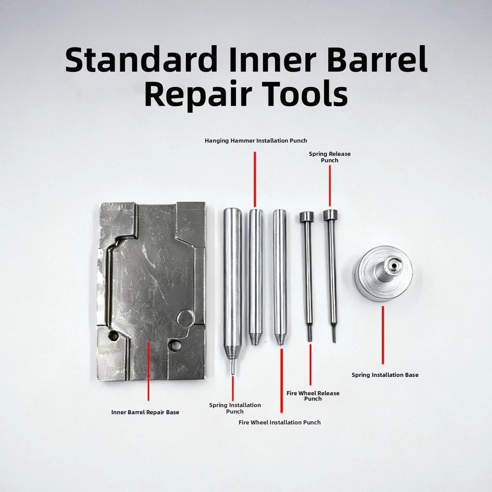 Repair Base Tool Kit with Punch and Spring Clip for Lighters Insert Parts