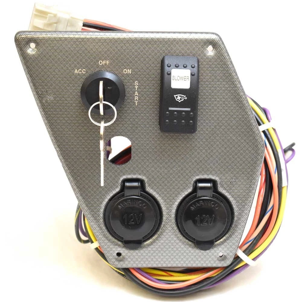 Rinker Boat Ignition Switch Panel 206597BA - 262 Plastic Silver