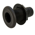 Boat Thru Hull Connector - Barbed 1 1/8 Inch Black Plastic