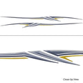 Boat Graphic Hull Decals - Gray - Yellow Stickers (set of 2)