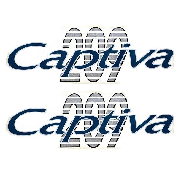 Rinker Boat Brand Emblem Sticker Decals - 209 Captiva Teal (pair)