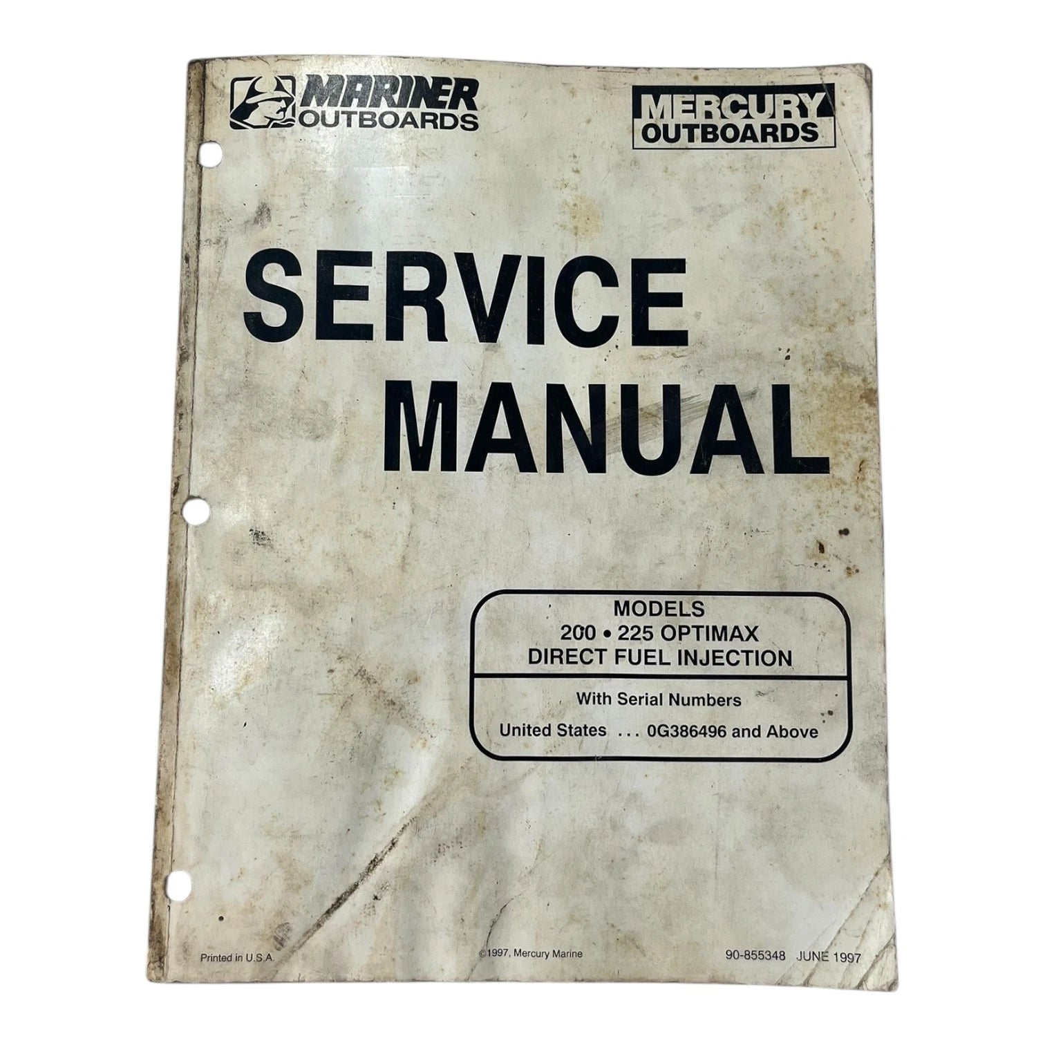 Mercury Mariner Outboards 90-855348, 200/225 Optimax DFI Service Manual (1997)