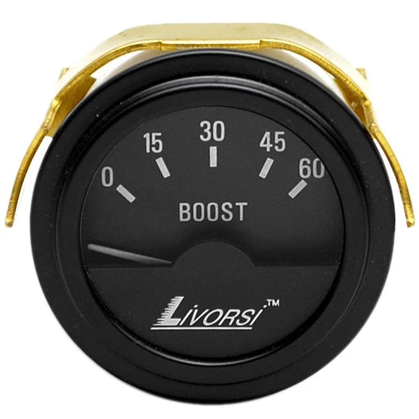 Livorsi Boat Boost Gauge GIB60BKBK - Black 2 Inch