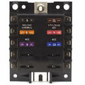 Boat Fuse Block Panel - 10-Position Prelabled Black ATO Size
